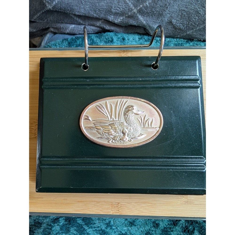 Vintage DesktopFlip Photo Album Green DuckEmblem UnusedPages MCM Cabin Decor